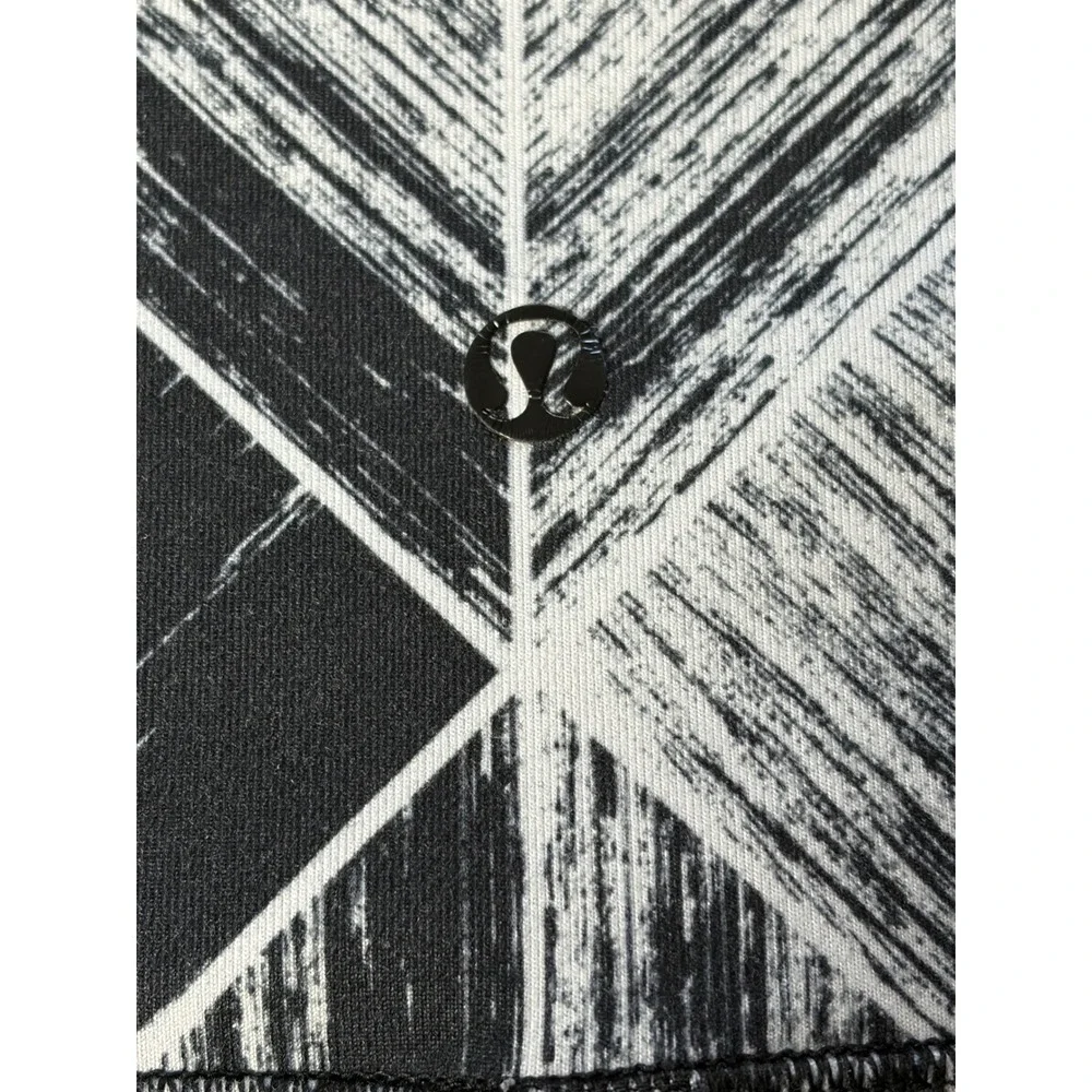 Lululemon High Times Pant‎ Mesh Parallel Stripe Black White Yoga Leggings Size 6